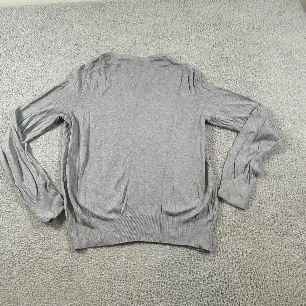 Banana Republic Sweater Mens Large Gray‎ V Neck Silk Cotton Cashmere Lightweight